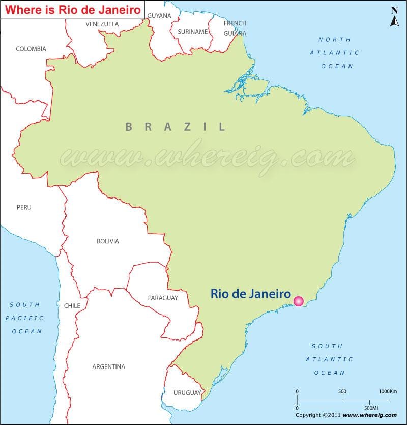 ipakita ang Rio de Janeiro sa isang mapa