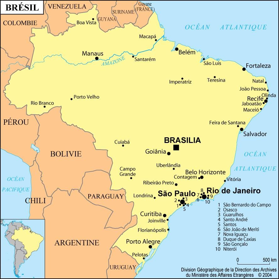 mapa ng brazil na nagpapakita ng Rio de Janeiro