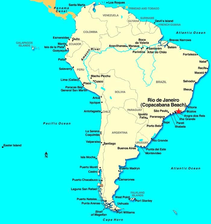 Rio de Janeiro mapa ng south america