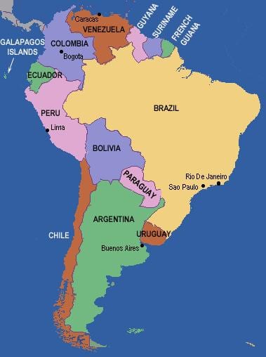 Rio grande river mapa ng south america