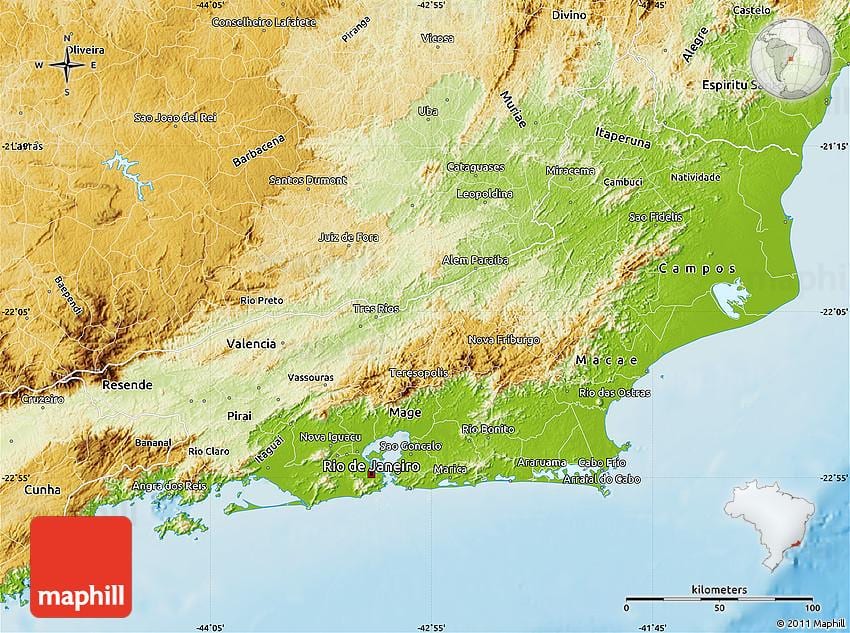 geographic mapa ng Rio de Janeiro