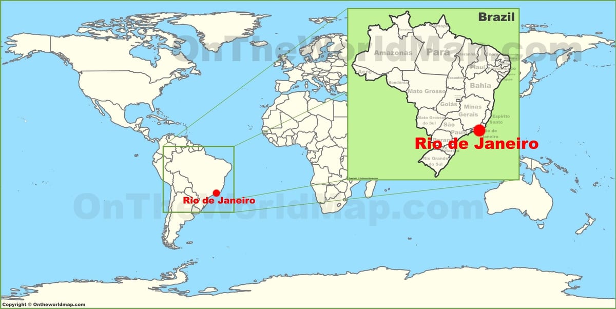 kung saan ay sa Rio de Janeiro na matatagpuan sa mapa ng mundo
