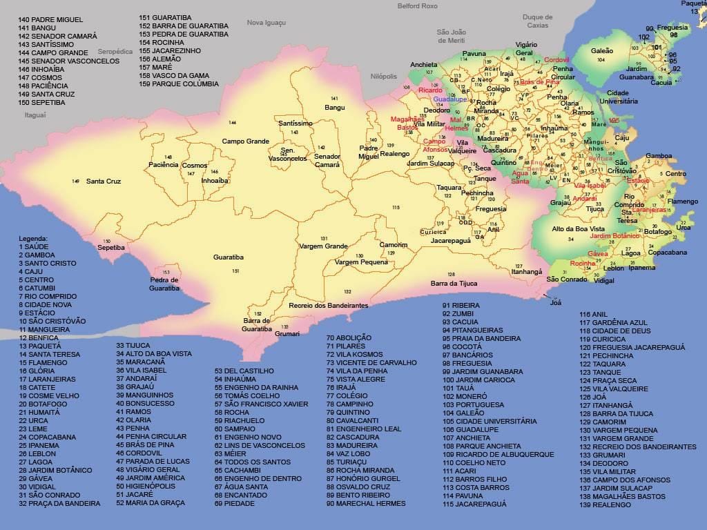 mapa ng Rio de Janeiro munisipyo