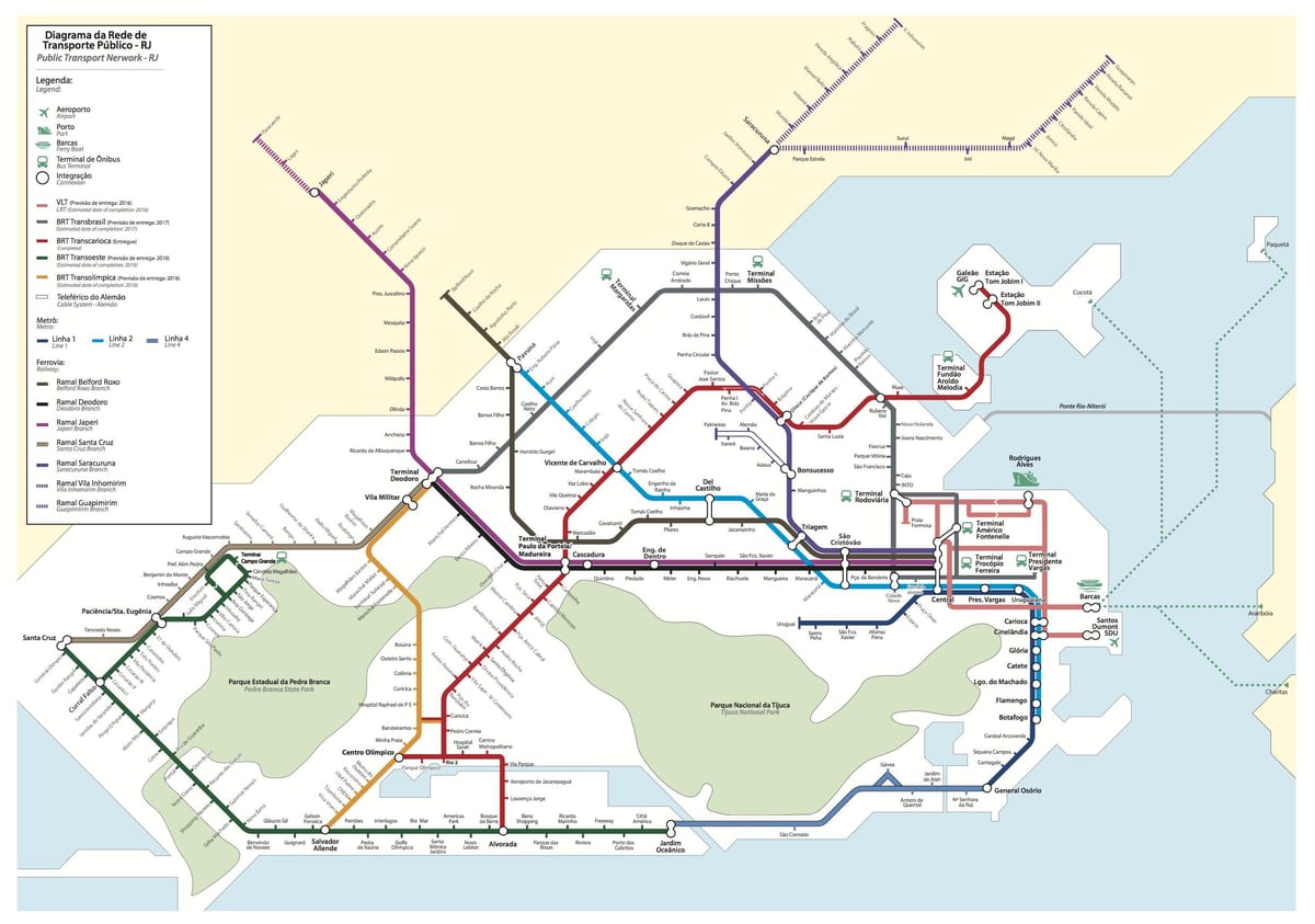Rio transportasyon sa mapa