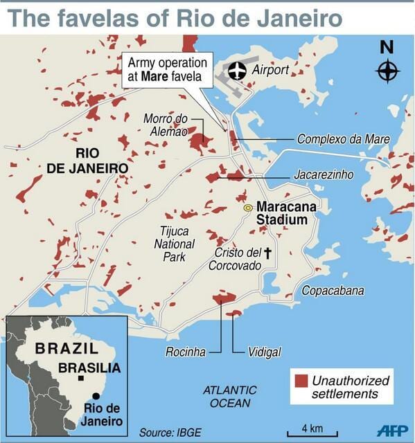 favela Rio de Janeiro mapa