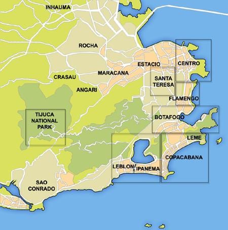 mapa ng Rio kapitbahayan