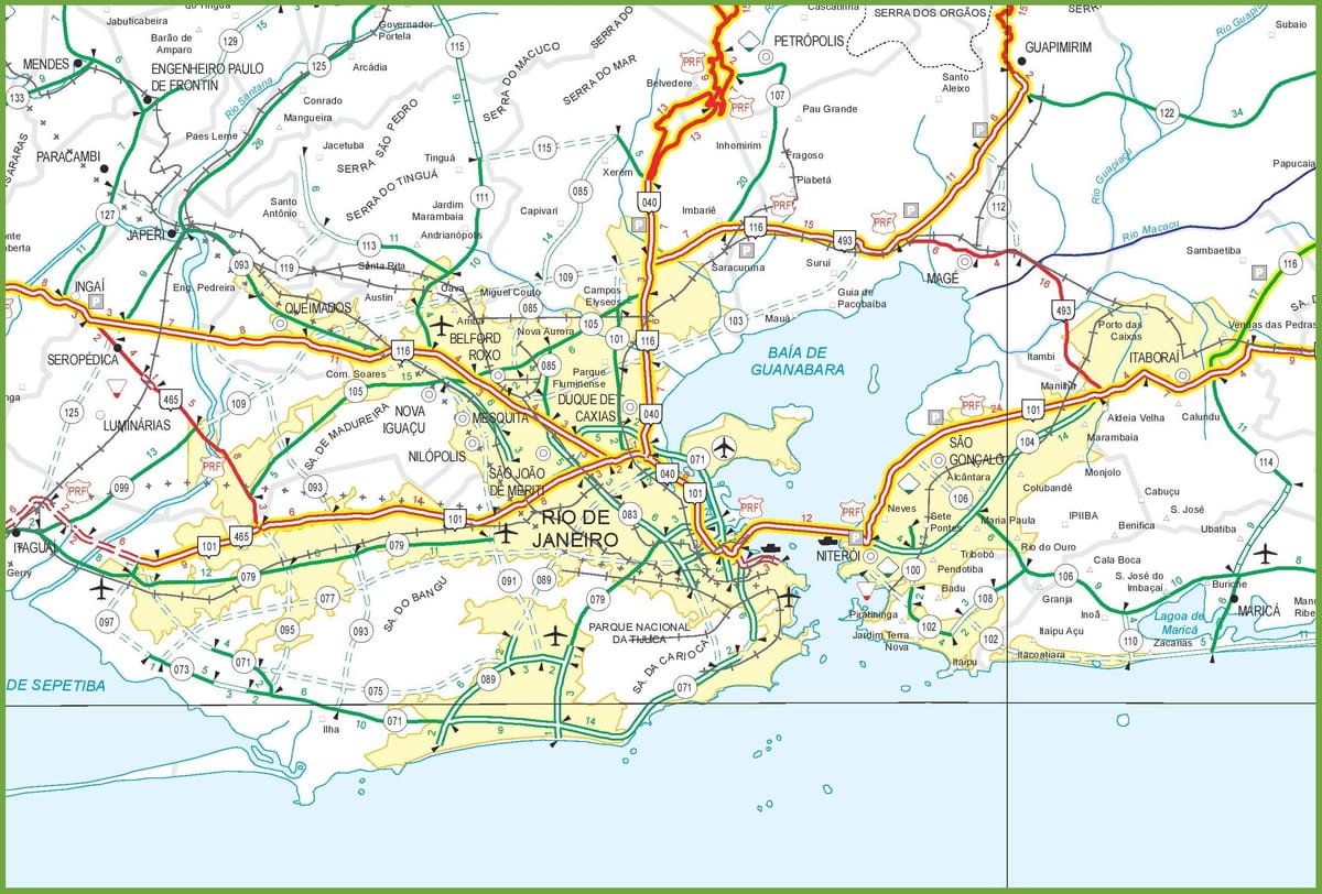 Rio de Janeiro mapa ng daan