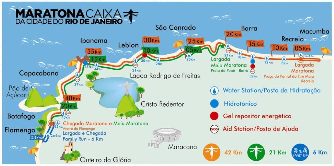 mapa ng Rio marathon ruta