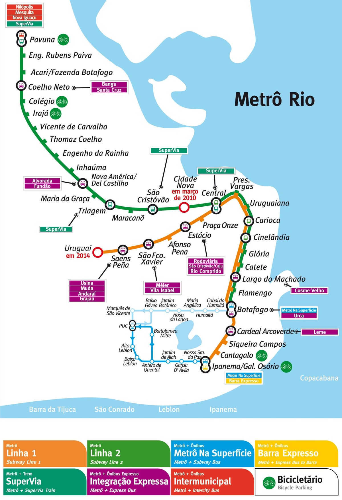 mapa ng metro Rio de Janeiro