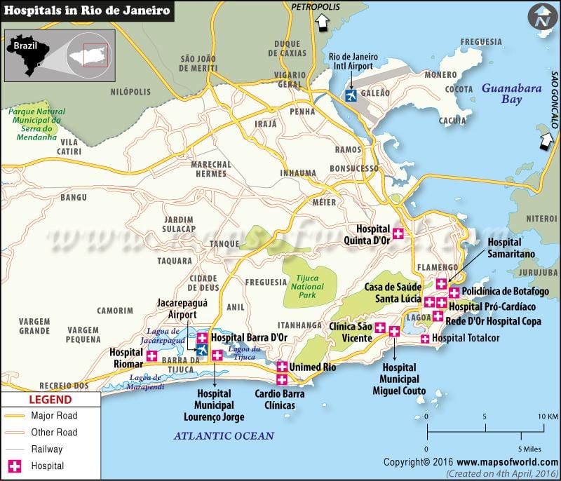 Rio de Janeiro ospital mapa