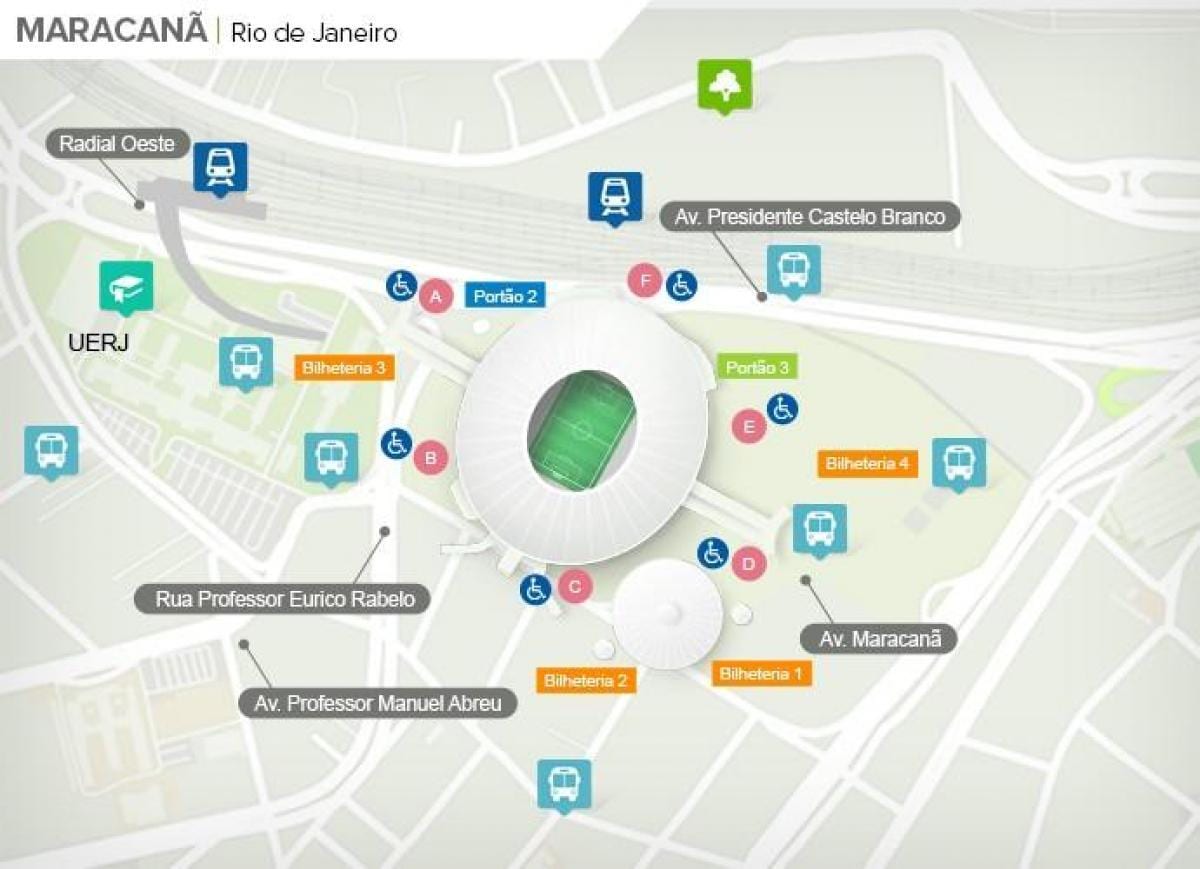 Rio de Janeiro stadium mapa