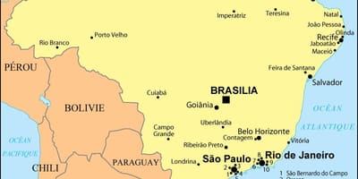 Mapa ng brazil na nagpapakita ng Rio de Janeiro