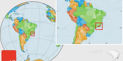 Mapa ng mundo na nagpapakita ng Rio