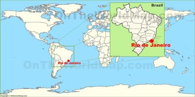 Mapa ng mundo ng Rio de Janeiro brazil