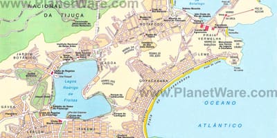 Mapa ng mga beach sa Rio de Janeiro