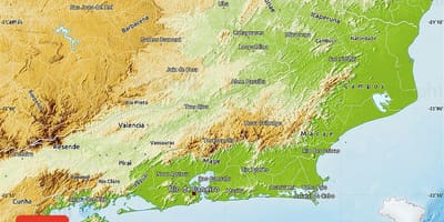 Topographic mapa ng Rio 